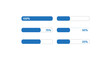 © markusmiller - Progress bars at different completion levels: 100%, 75%, 50%, 25% in blue vector illustration