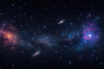 Wall Mural - Breathtaking Deep Space Panorama Countless Twinkling Stars Nebulae and Distant Galaxies in the Vast Night Sky