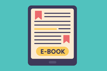 Wall Mural - digital ebook reader icon with bookmark on tablet screen