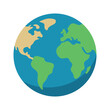 © Shamima - Simple earth illustration representing continents and oceans on a blue and green globe