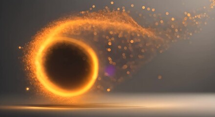 Wall Mural - Golden Stardust Swirl A mesmerizing abstract background with a swirling glittering flow of golden particles against a deep black backdrop Perfect for design projects presentations 4K