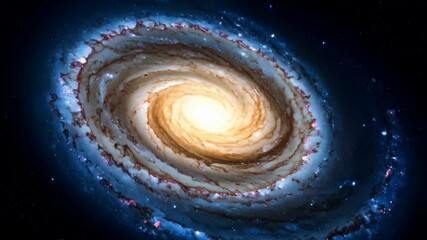 Wall Mural - Spectacular spiral galaxy with bright nucleus and detailed nebulae in deep dark space, showing cosmic beauty and astronomical marvels