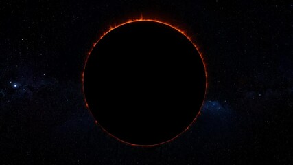 Wall Mural - Stunning total solar eclipse displaying the sun's corona against a dark starry backdrop, creating a dramatic and celestial phenomenon