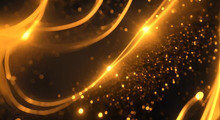 Wall Mural - Sparkling gold dust on a black background footage Particle Flow Seamlessly Loopable Abstract Background Gold Dark Luxury 4K