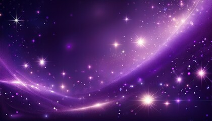 Wall Mural - violet sparkling background with lights and stars