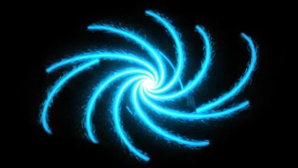 Wall Mural - Animated Spiral Light Effect of Glowing Energy on Black Background