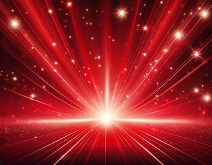 Wall Mural - sparkle red background with rays stars and lights