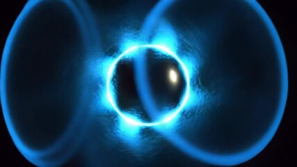 Wall Mural - Abstract Animated Shapes Evolving in a Dark Blue Space with Glowing Energy