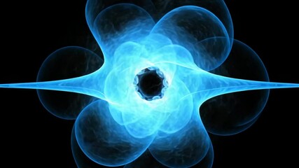 Wall Mural - abstract digital art: animated fractal patterns with dynamic geometric shapes on black background