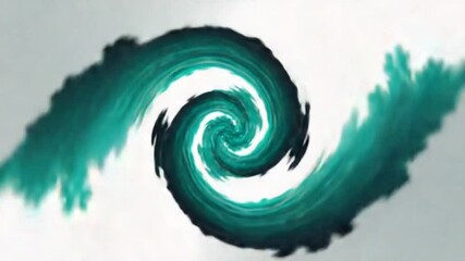 Wall Mural - Abstract Spiraling Teal and Black Swirls on White Background for Visual Effects