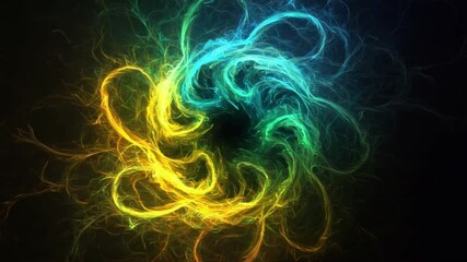 Wall Mural - abstract colorful fractal art with swirling energy patterns on a dark background