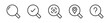 © icons gate - Set of magnifying glass icons. search magnifier icon with check, target, location, and question symbols. for searching, verification, verified, location, and analysis. editable stroke