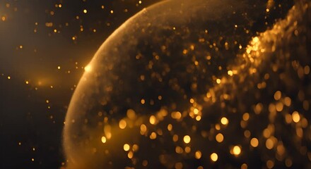 Wall Mural - Gold particle motion in a black background ultra slow motion studio shot 4K