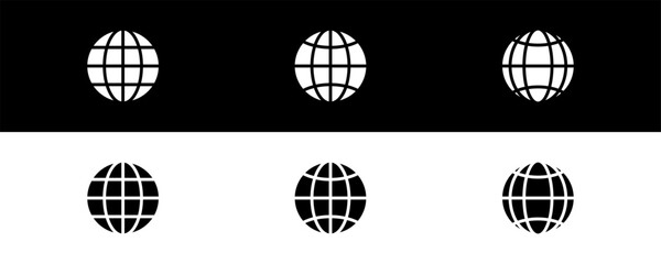 Aufkleber - earth and globe icon set. world map icon. website global vector icon