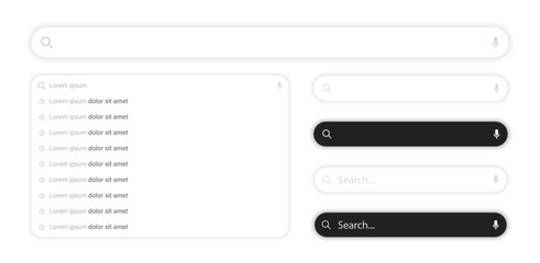 Wall Mural - browser window mockup. empty browser window. empty web page mockup. search bars. search bar. tool ba
