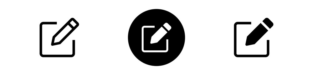 Poster - edit pen icon, create modify pen sign button, Pencil icon, sign up icon - editing text file document icons