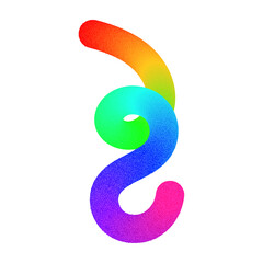 Wall Mural - abstract wavy gradient background with colorful squiggle lines, neon ribbon shapes, fluid swirl patt