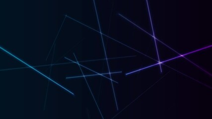 Fototapete - Bright blue purple neon laser lines abstract motion background. Seamless looping motion design. Video animation Ultra HD 4K 3840x2160