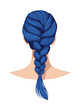 © firstprincess - Blue Single Braid Hairstyle Illustration