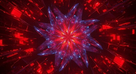 Abstract Red Blue Glowing Digital Pattern Design Background 3d