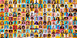 © Prostock-studio - A vibrant portrait collage featuring people from various backgrounds expressing happiness and diversity. This international collection highlights a wide range of faces and emotions, promoting unity.
