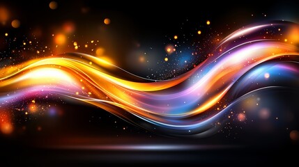 Wall Mural - Colorful, wavy line of light and dark colors. The colors are bright and vibrant, creating a sense of energy and movement. The line seems to be flowing and twisting