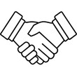 © Samim - Simple flat handshake icon business deal agreement symbol isolated on white background