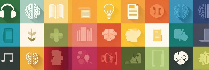 Aufkleber - Understanding Different Learning Types Through a Visual Grid of Auditory, Visual, and Kinesthetic Methods for Effective Education