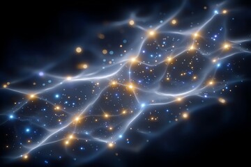 Wall Mural - abstract cosmic web with glowing points of light in deep space