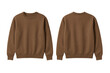 © AI-Pro - Brown Crewneck Sweatshirt Mockup, Front and Back Flat Lay View