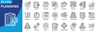 © Uniconlabs - planning icon set collection in outline style. an icon pack contain goal, strategy, timeline, budget, resource, schedule, objective, forecast, prioritize, deadline