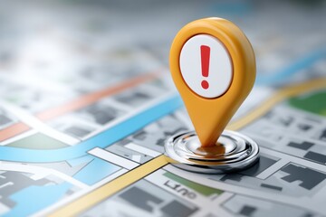 Aufkleber - Network Error Symbol Displayed on a Digital Map Interface With Clear Left Side Indicating Connectivity Issues