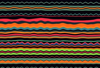 Wall Mural - seamless vector pattern of wavy, curvy, zigzag, and criss-cross horizontal lines, vector, banner