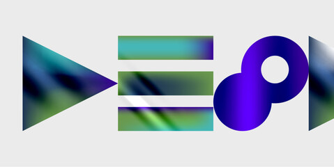 Fototapete - Abstract graphic design features colorful shapes. Gradient hues blend, creating modern visual elements. Minimalist composition, clean aesthetic.