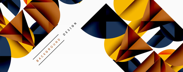 Aufkleber - Abstract geometric shapes, vibrant colors, dynamic composition. Modern design elements create visually striking background.