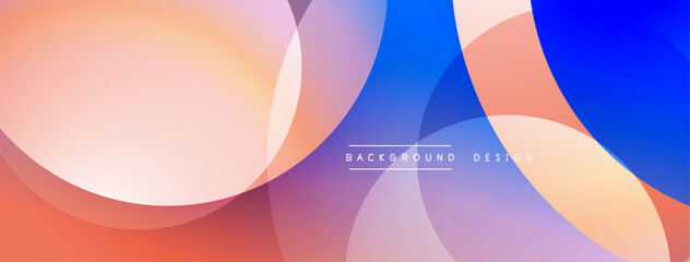 Aufkleber - Abstract colorful circles overlap, creating vibrant background. Gradient hues blend smoothly, offering modern aesthetic.