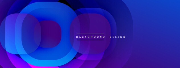 Leinwandbilder - Abstract layers create vibrant blue, purple gradient. Modern design suggests technology, innovation, depth. Minimalist aesthetic, clean presentation.