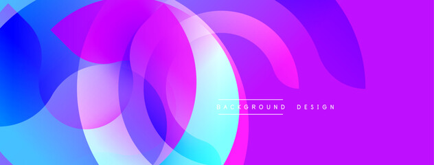 Aufkleber - Abstract vibrant circles overlap, creating dynamic colorful background. Modern design features gradients, smooth transitions.