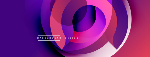 Leinwandbilder - Abstract layers create dynamic composition. Purple, pink, magenta hues blend smoothly. Modern design element for backgrounds, banners.