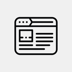 Website page icon with image and text on a white background