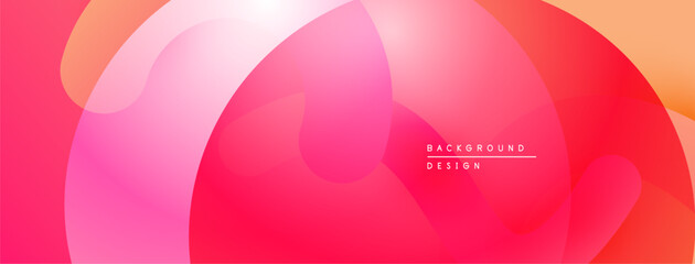 Leinwandbilder - Abstract pink background. Overlapping shapes create dynamic visual effect. Gradient colors provide soft, modern aesthetic.