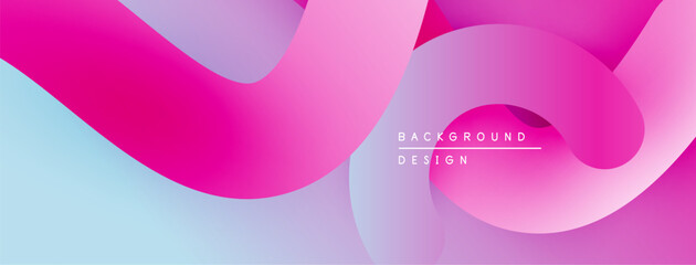 Leinwandbilder - Abstract flowing shapes, vibrant pinks, blues create modern background. Smooth gradients, dynamic composition.