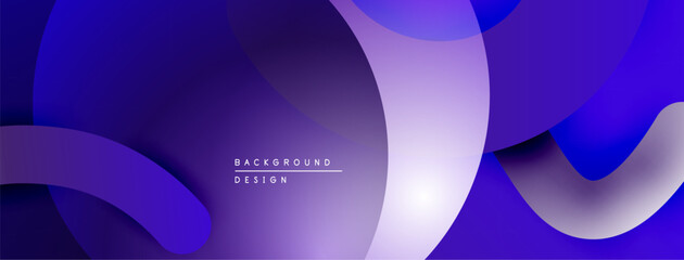Leinwandbilder - Abstract fluid shapes, gradient blues, purples create modern background. Minimalist design, smooth curves suggest movement.