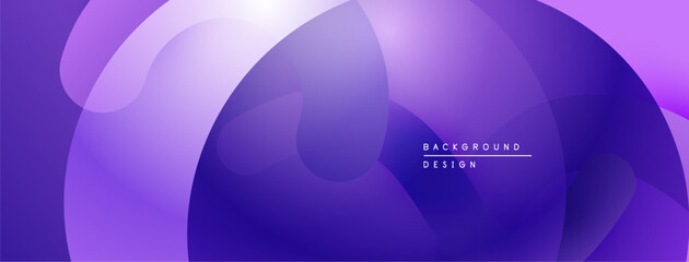 Leinwandbilder - Abstract purple background. Overlapping shapes create fluid, modern design. Gradient hues offer visual depth, simplicity.