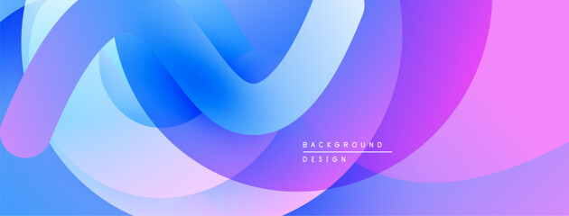 Leinwandbilder - Abstract fluid shapes blend vibrant blues, purples, pinks. Modern design evokes movement, energy, smooth transitions. Background suggests digital art.