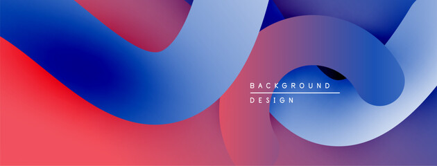 Leinwandbilder - Abstract fluid shapes overlap. Vibrant red, purple, blue gradients create dynamic composition. Modern design element for backgrounds.