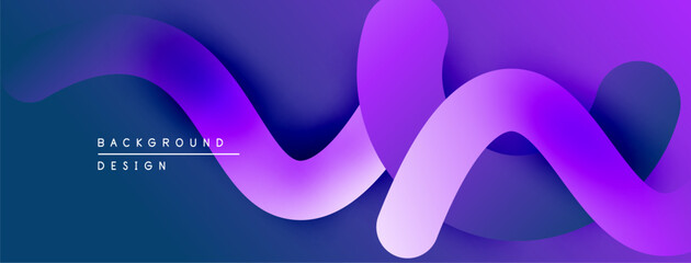 Leinwandbilder - Abstract flowing shapes, vibrant purple hues, smooth gradients create dynamic background design. Modern aesthetic.