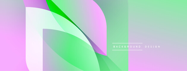 Leinwandbilder - Abstract gradient shapes create dynamic visual effect. Soft pinks, greens blend seamlessly. Modern design element for backgrounds.