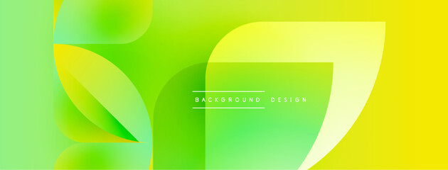 Leinwandbilder - Abstract gradients create dynamic shapes. Bright yellow, green hues blend smoothly. Modern design feels fresh, energetic. Minimalist aesthetic.