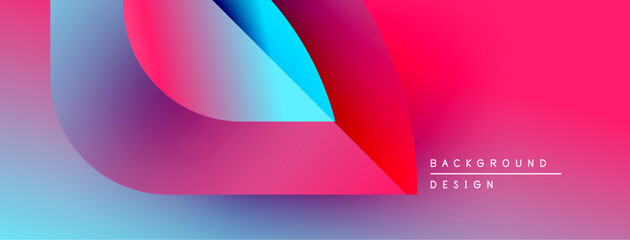 Leinwandbilder - Abstract vibrant background. Overlapping shapes create dynamic color gradients, blending pinks, blues, purples. Modern design element.